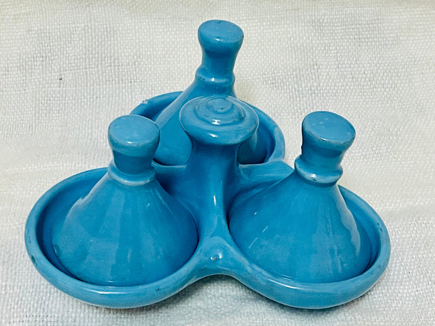 Moroccan Handmade Spice Tagine, Salt and Pepper Pots, Vintage Tagine, Spice Holder, Kitchen Décor, Pepper Condiment, Turquoise Pottery