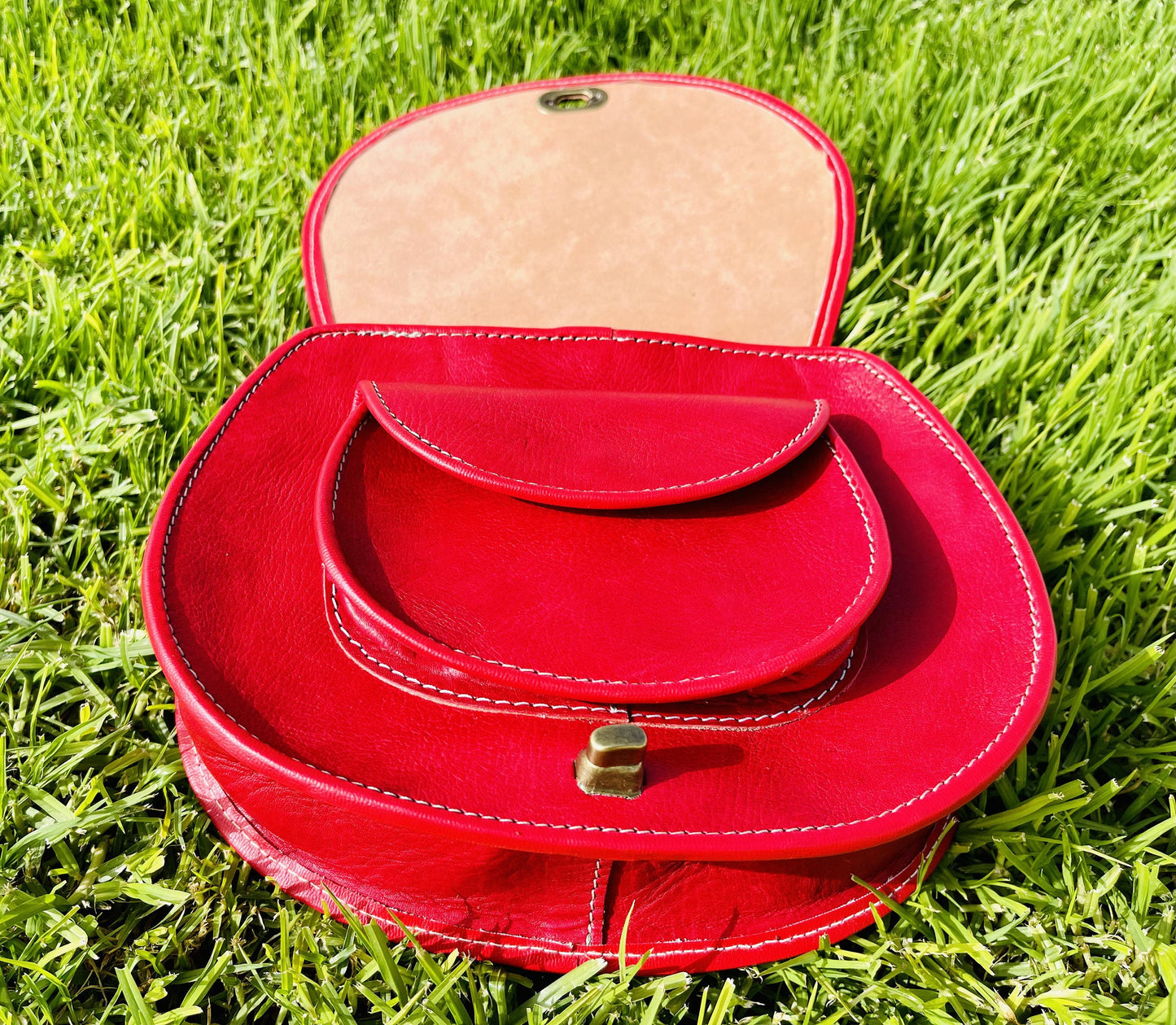 Moroccan Leather Bag, Genuine Leather Crossbody Bag, Moroccan Shoulder Bag, Women'S Leather Bag, Handmade Carved Leather Bag, Red Boho Bag