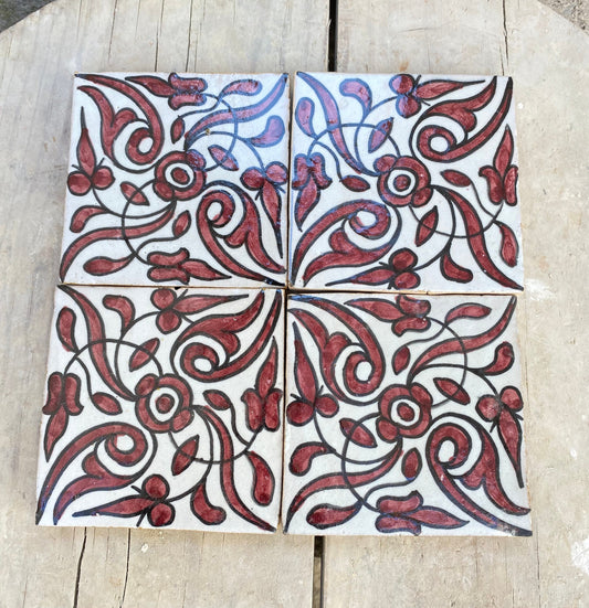 Moroccan Zellige, Handmade and Hand-Painted Moroccan Tiles, 10/10 Cm Decorative Tiles, Moroccan Tiles.