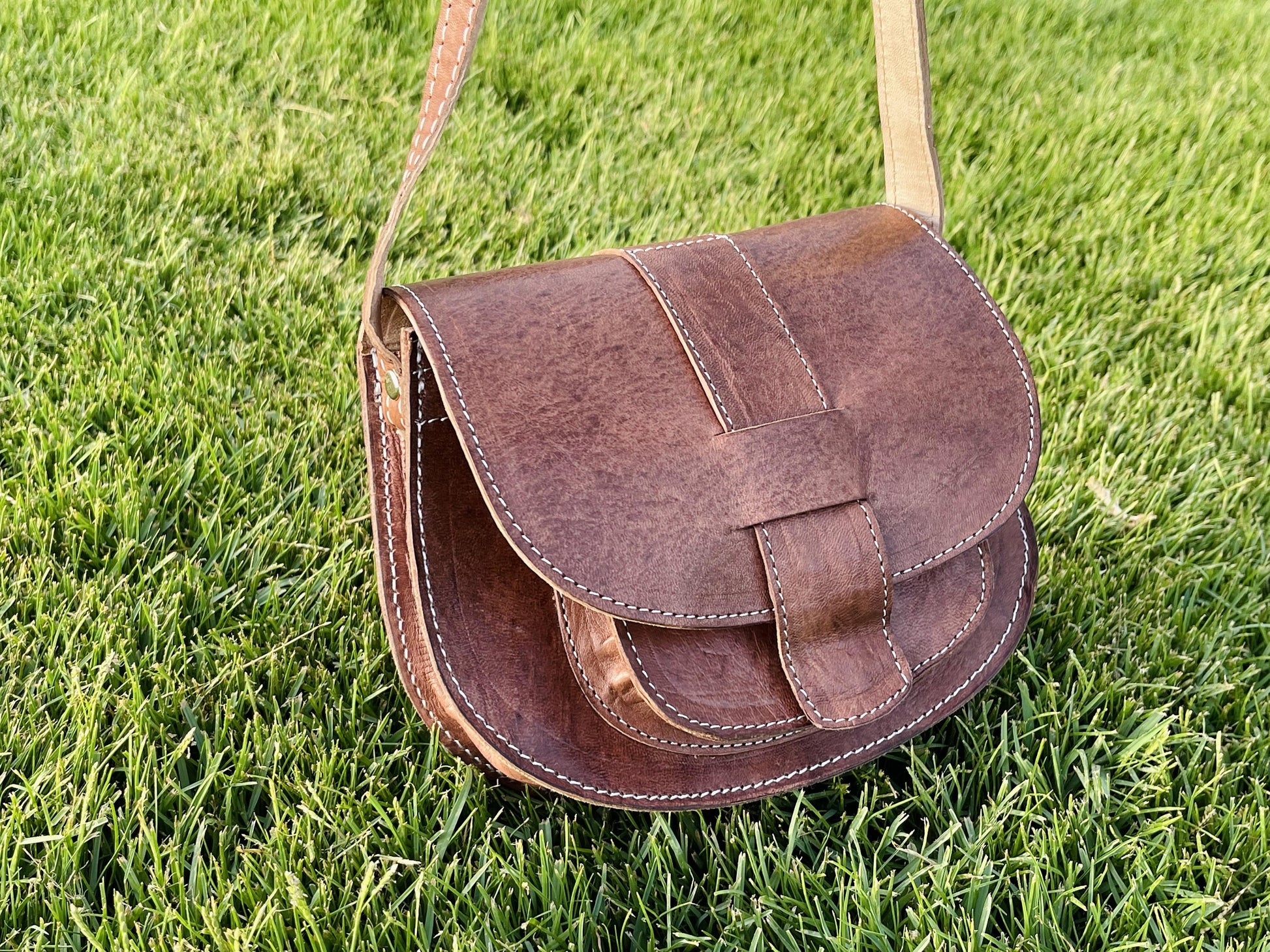 Moroccan Leather Bag, Genuine Leather Crossbody Bag, Moroccan Shoulder Bag, Women'S Leather Bag, Handmade Carved Leather Bag, Brown Boho Bag