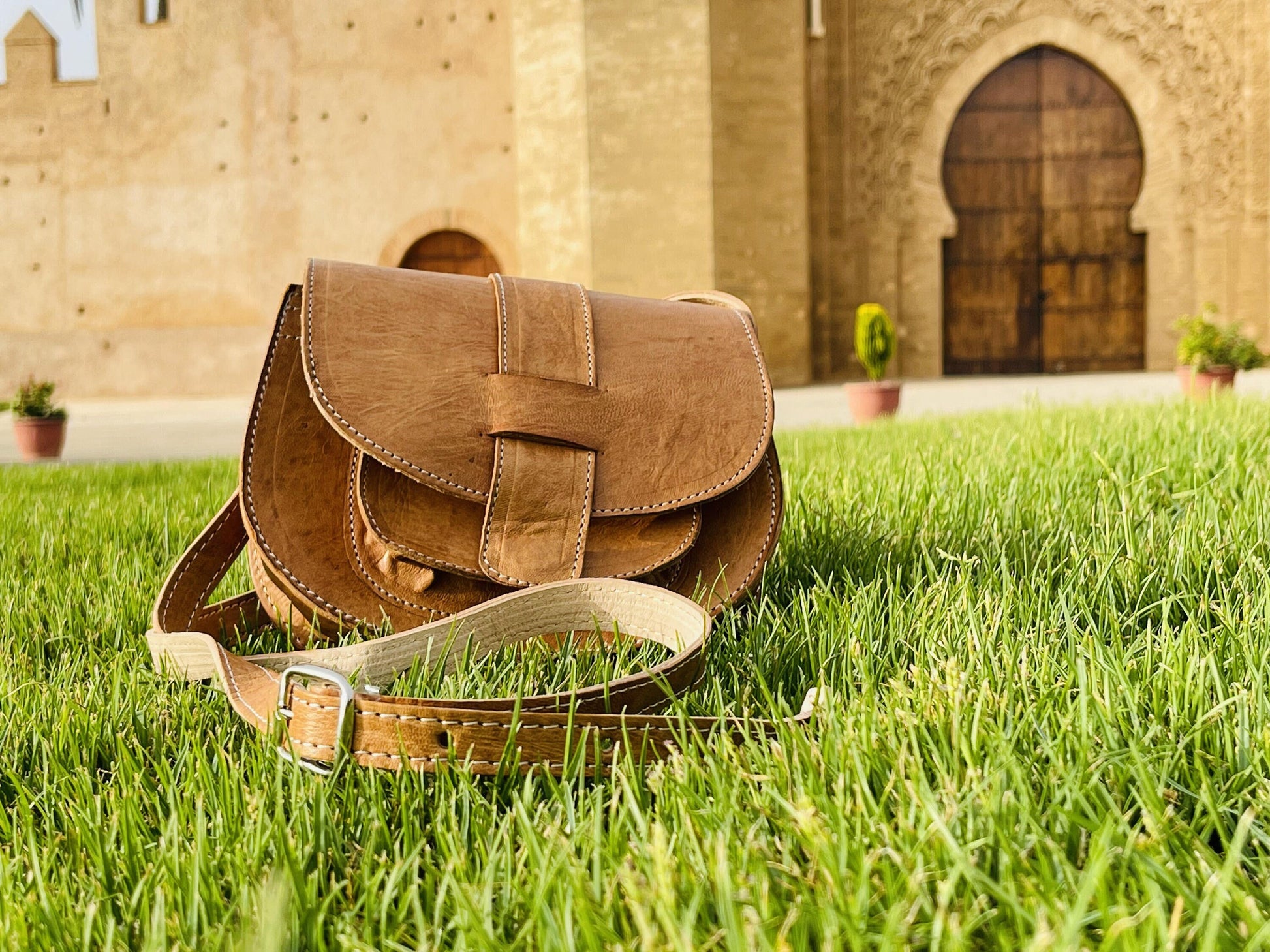 Moroccan Leather Bag, Genuine Leather Crossbody Bag, Moroccan Shoulder Bag, Women'S Leather Bag, Handmade Carved Leather Bag, Boho Bag