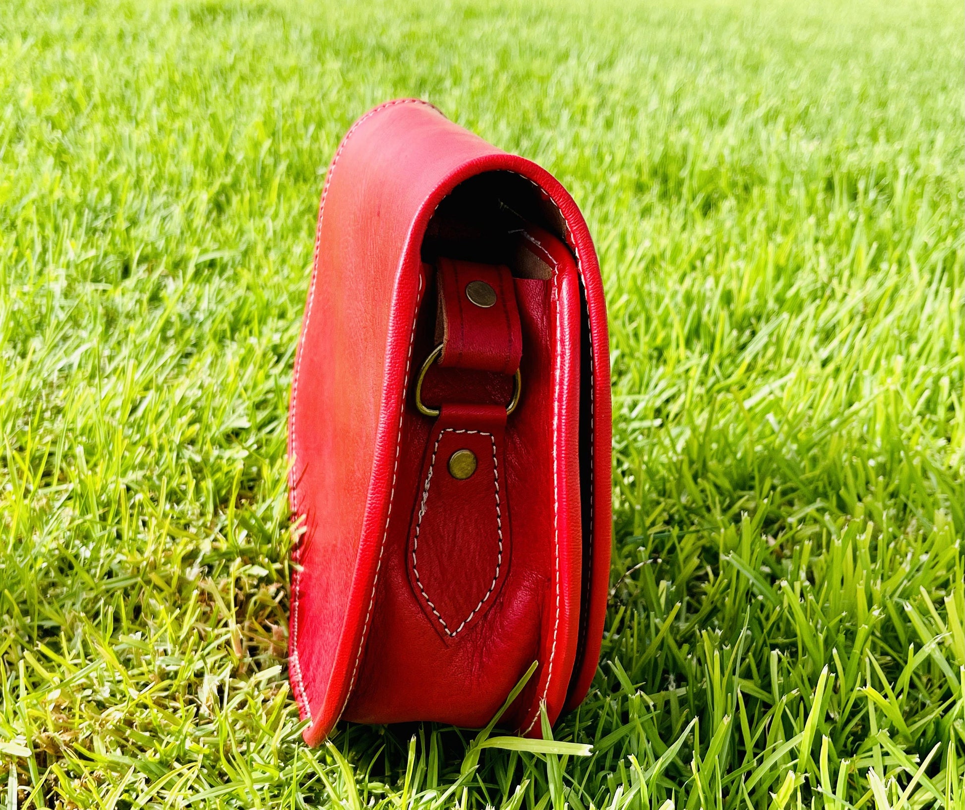 Moroccan Leather Bag, Genuine Leather Crossbody Bag, Moroccan Shoulder Bag, Women'S Leather Bag, Handmade Carved Leather Bag, Red Boho Bag