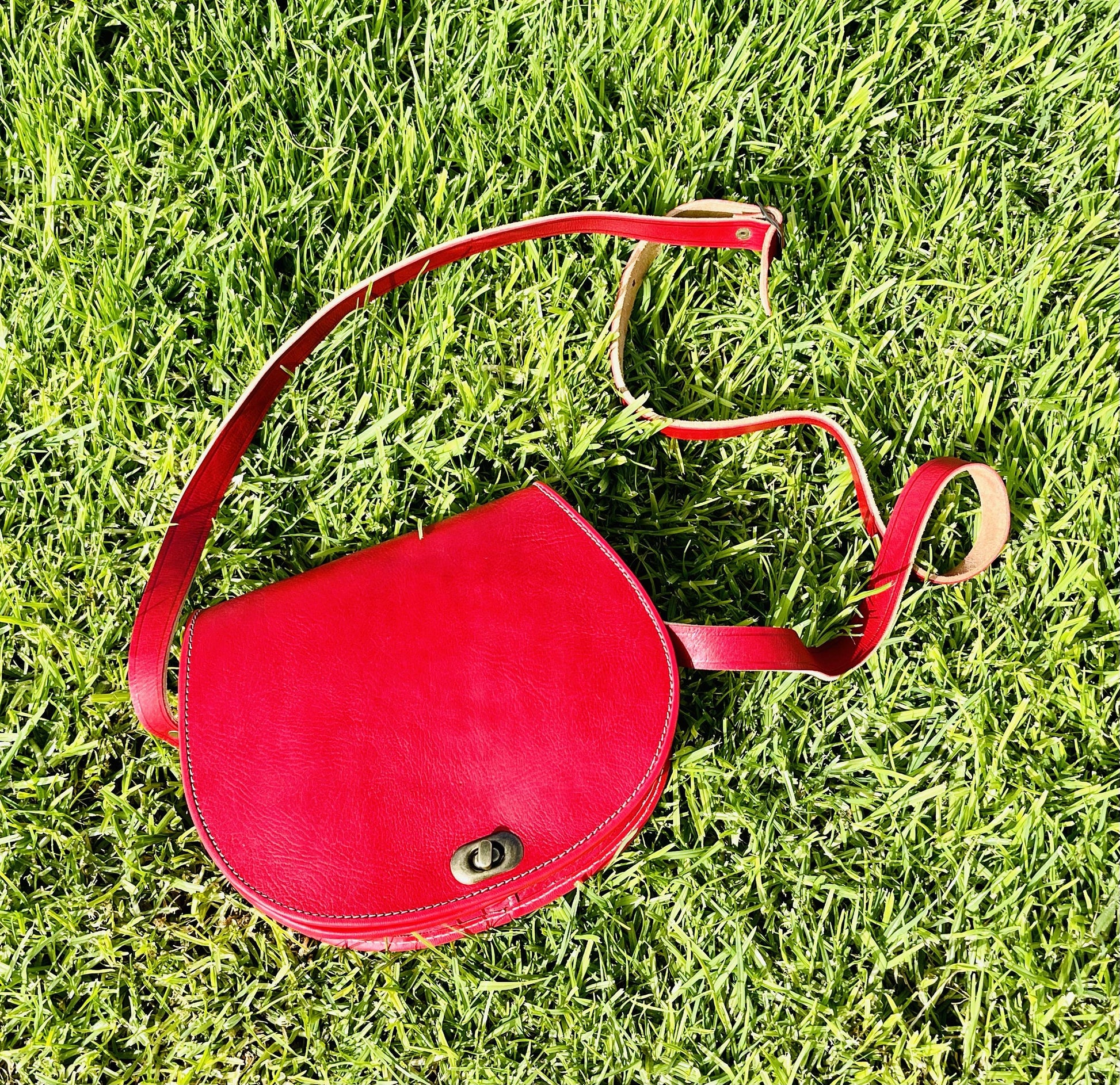 Moroccan Leather Bag, Genuine Leather Crossbody Bag, Moroccan Shoulder Bag, Women'S Leather Bag, Handmade Carved Leather Bag, Red Boho Bag