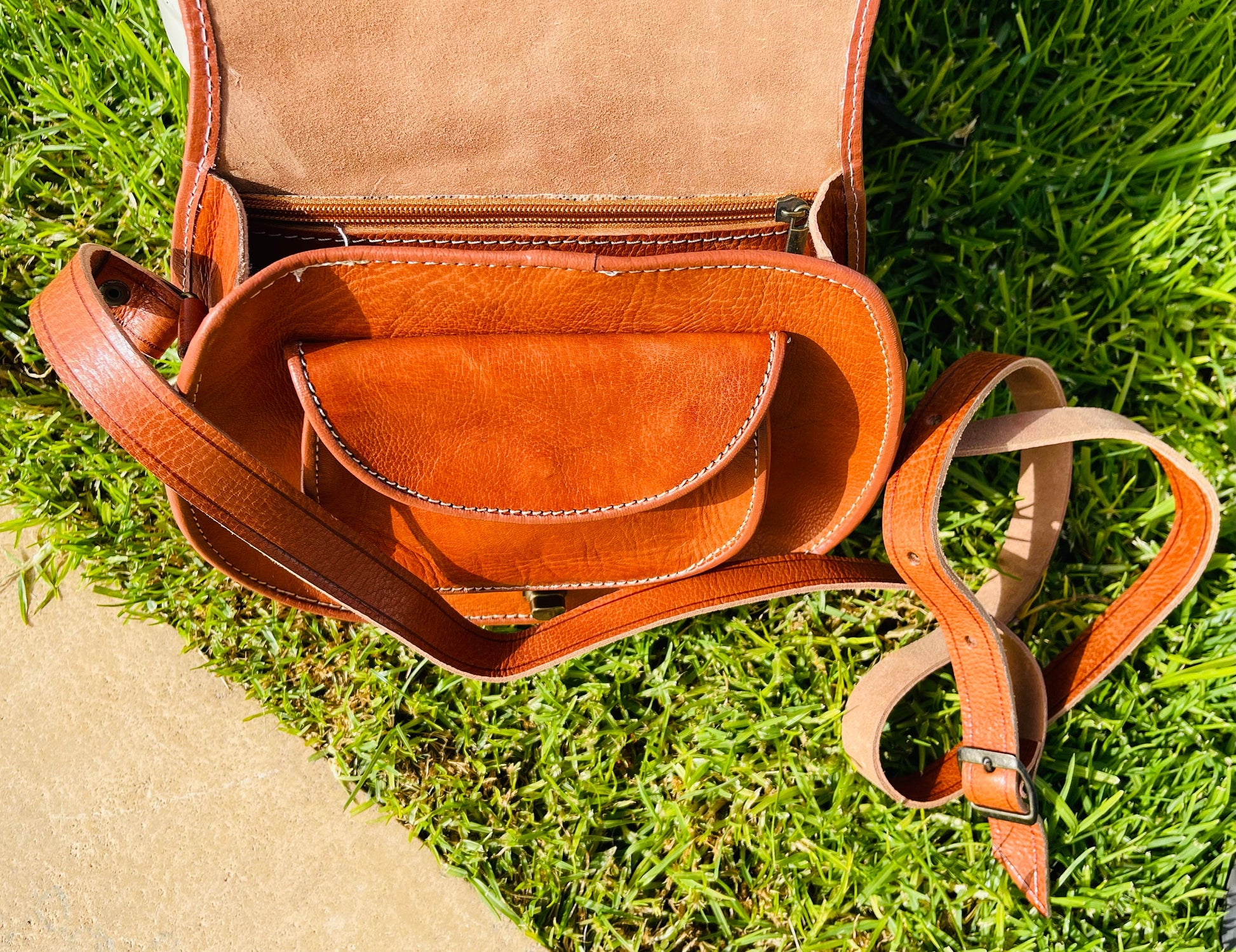 Moroccan Leather Bag, Genuine Leather Crossbody Bag, Moroccan Shoulder Bag, Women'S Leather Bag, Handmade Carved Leather Bag, Brown Boho Bag