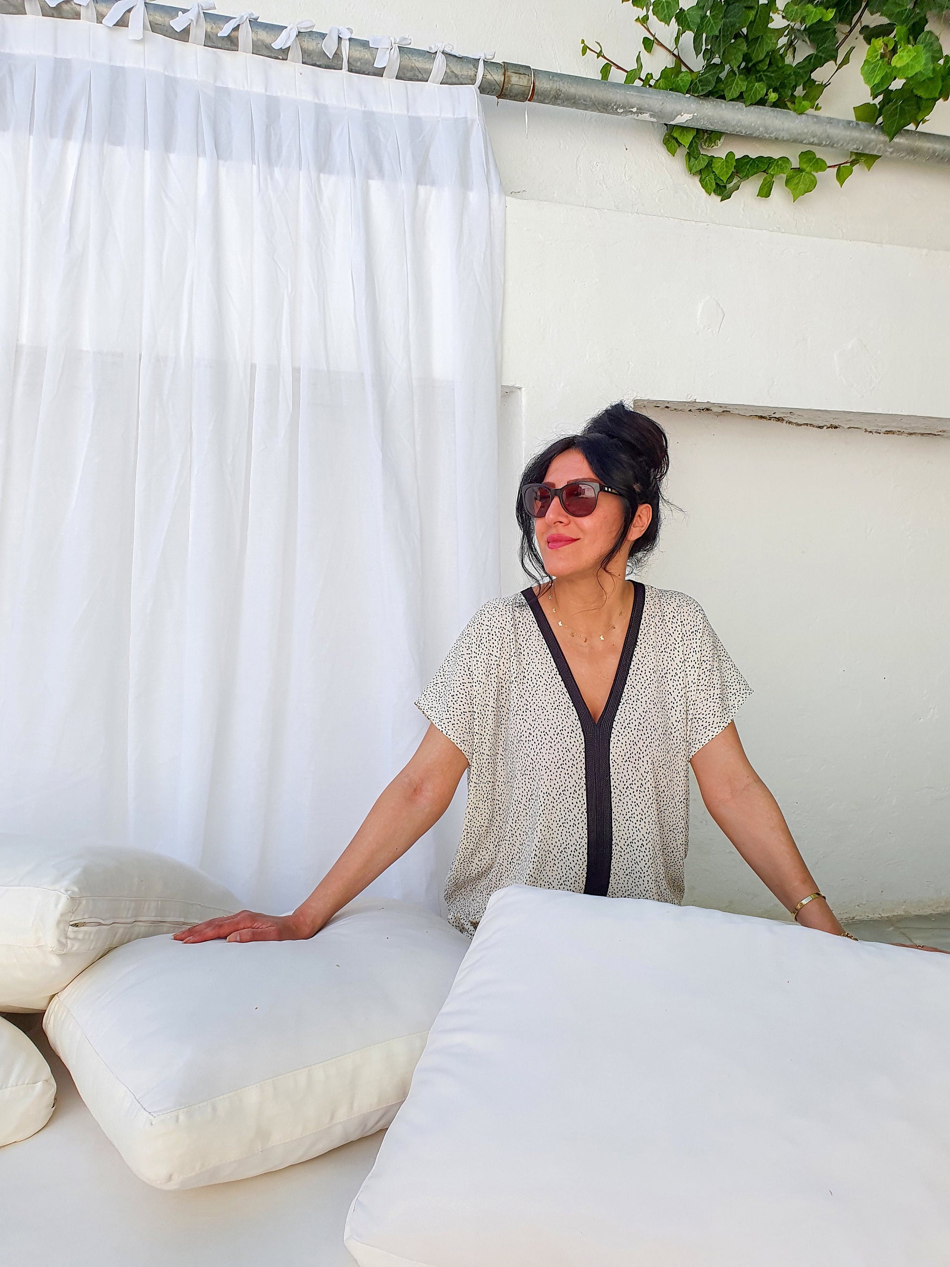Moroccan Kaftan, Handmade Kaftan, Polka Dot Dress, Oversized Dress, Summer Dress, Maternity Dress, Caftan, Loose Dress