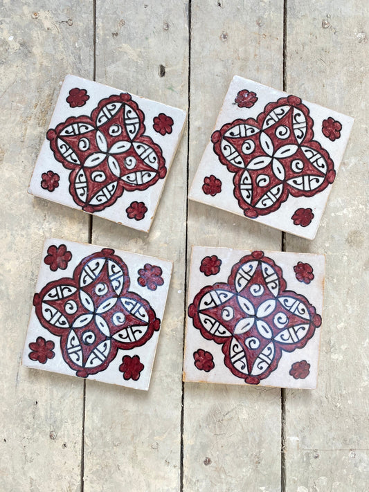 Moroccan Zellige, Handmade and Hand-Painted Moroccan Tiles, 10/10 Cm Decorative Tiles, Moroccan Tiles.