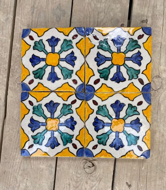 Moroccan Zellige, Handmade and Hand-Painted Moroccan Tiles, Decorative Tiles 10/10 Cm, Moroccan Tiles.