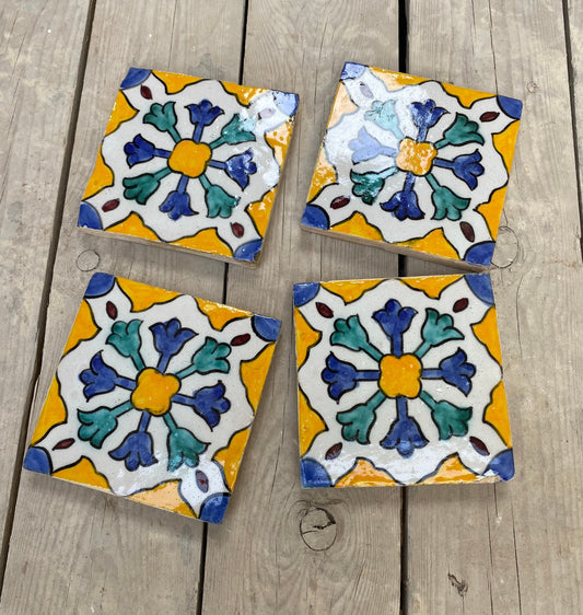 Moroccan Zellige, Handmade and Hand-Painted Moroccan Tiles, Decorative Tiles 10/10 Cm, Moroccan Tiles.