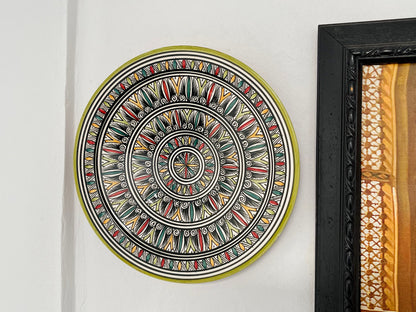 14"Ceramic Plate, Handmade and Hand-Painted Plate, Pottery Plate, Home and Deco, Moroccan Wall Art, Moroccan Antique Decor, Large Plate