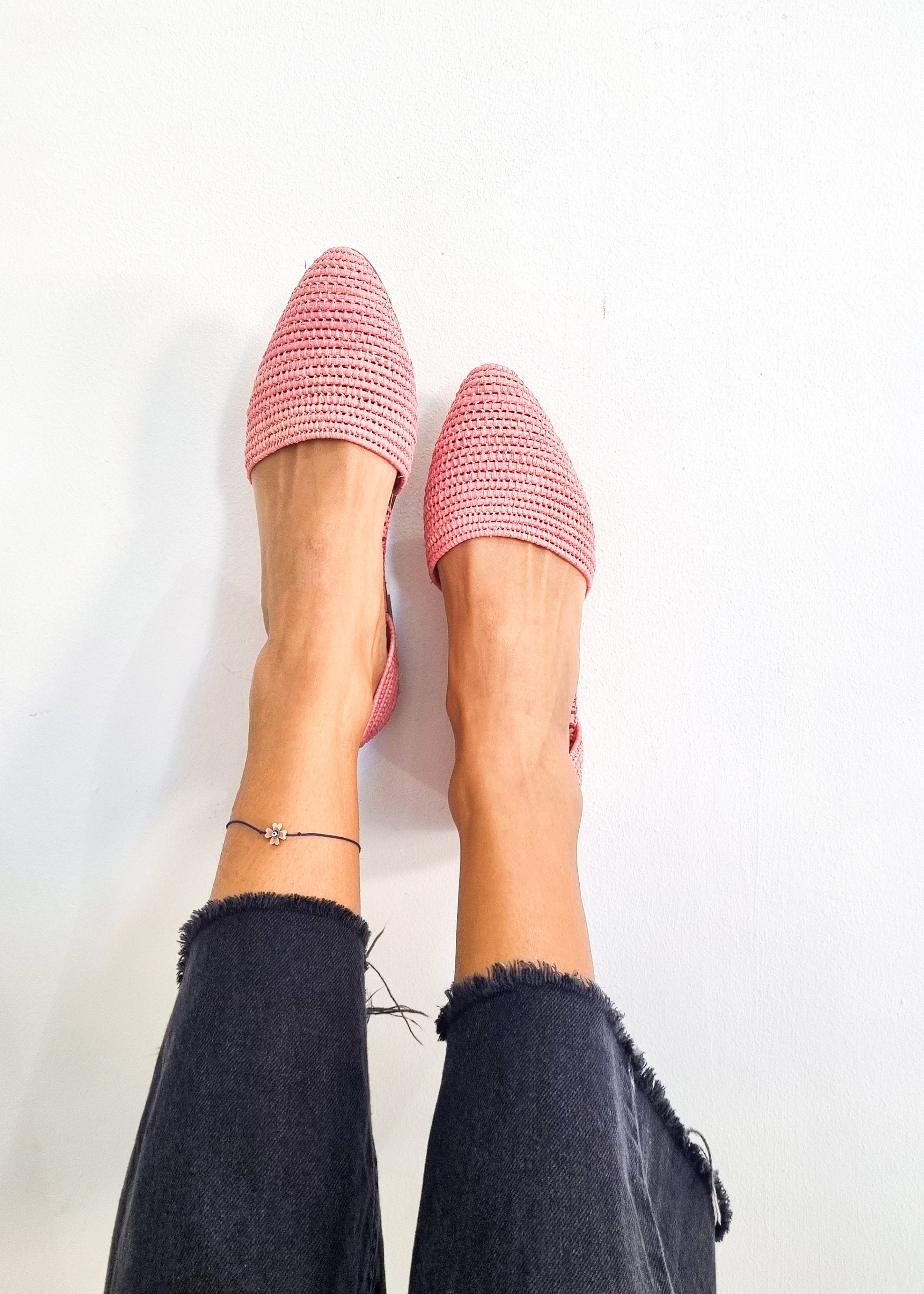 Ready to Ship, Raffia Shoes, Handmade Raffia Sandals, Raffia Flats, Morocca Shoes, Moroccan Babouch, Raffia Mules