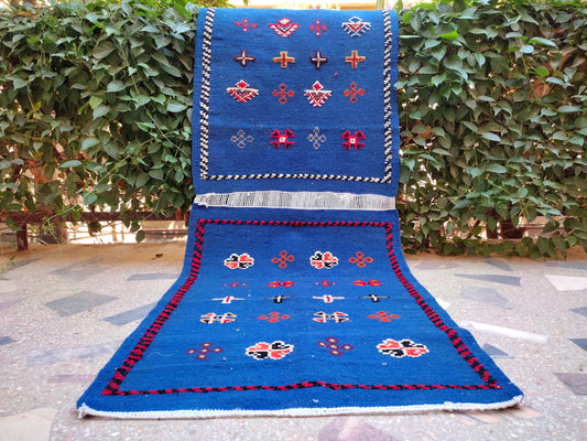 Moroccan Rug Blue, Boho Rug for Bedroom, Rugs and Kilim, Morrocan Rug, Bohemian Rug, Small Berber Rug, Pairs of Small Kilim, Teppich Marokko