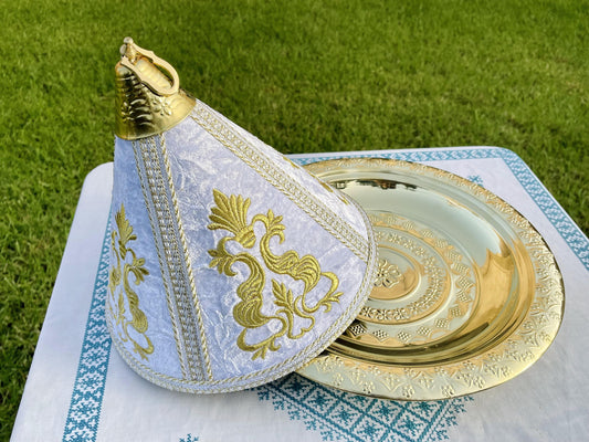 Large Moroccan Copper Tray Taiffour, Moroccan Tagine Brass Tray, Tagine 100% Copper, Serving Brass Tray, Décorative Tagine, Taiffour Pot