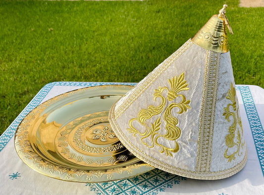Large Moroccan Copper Tray Taiffour, Moroccan Tagine Brass Tray, Tagine 100% Copper, Serving Brass Tray, Décorative Tagine, Taiffour Pot