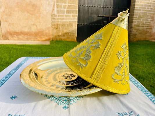 Large Moroccan Copper Tray Taiffour, Moroccan Tagine Brass Tray, Tagine 100% Copper, Serving Brass Tray, Décorative Tagine, Gold Taiffour