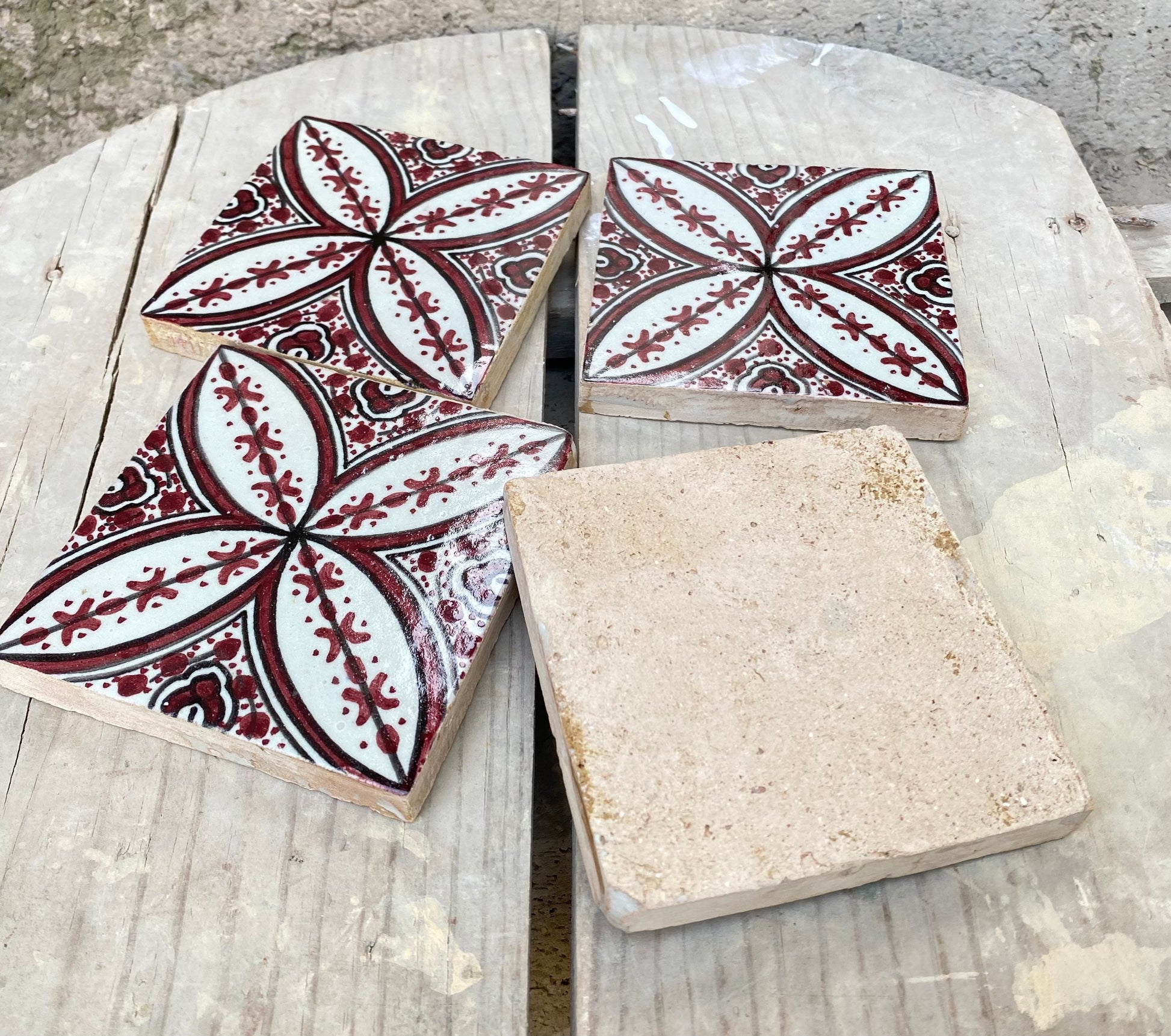 Moroccan Zellige, Handmade and Hand-Painted Moroccan Tiles, 10/10 Cm Decorative Tiles, Moroccan Tiles.