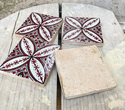 Moroccan Zellige, Handmade and Hand-Painted Moroccan Tiles, 10/10 Cm Decorative Tiles, Moroccan Tiles.