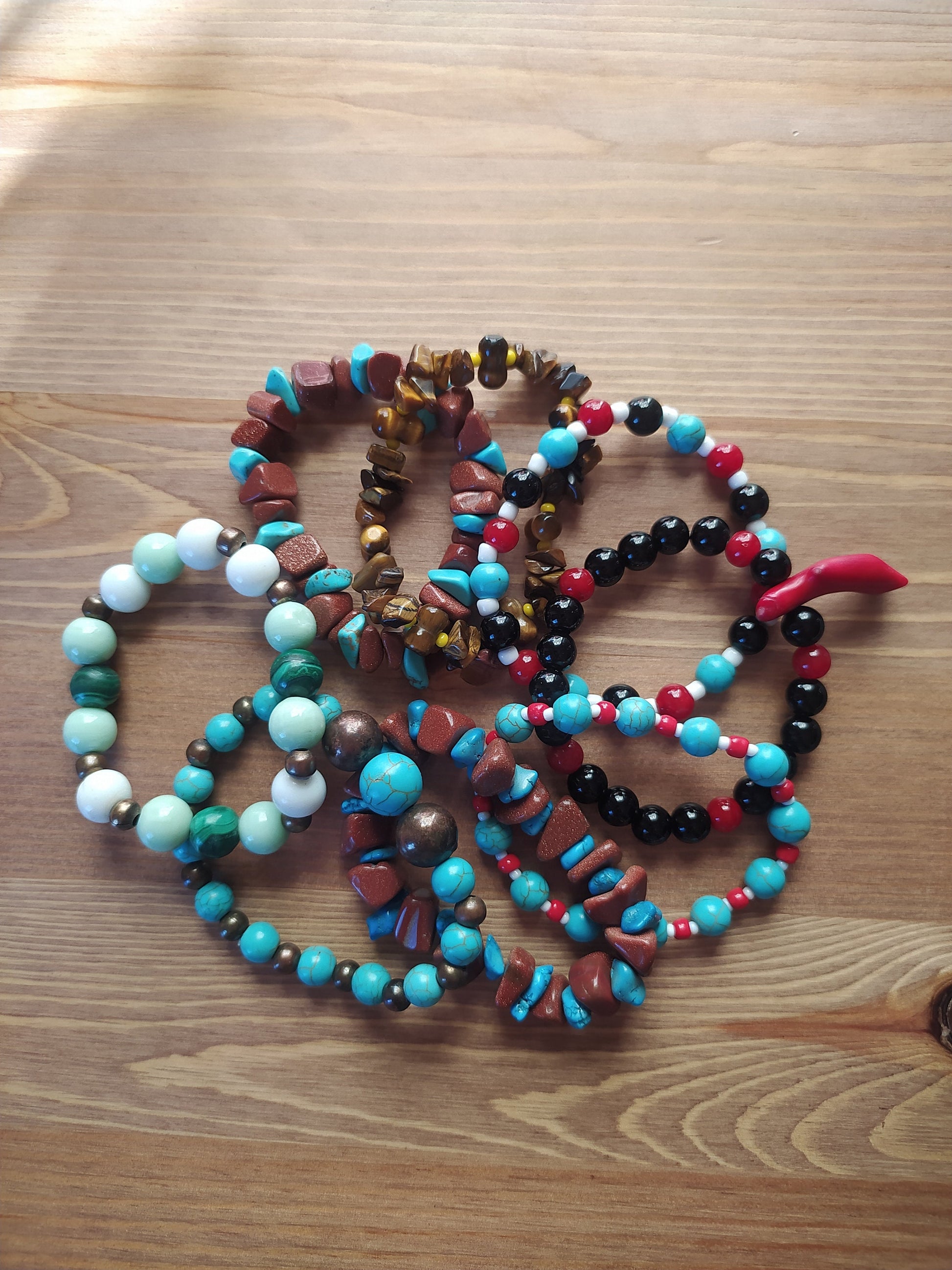 Turquoise Beads and Cooper against Rheumatism, Lovely Bracelet Handmade, Gift Idea, Valentine'S Day for Her.
