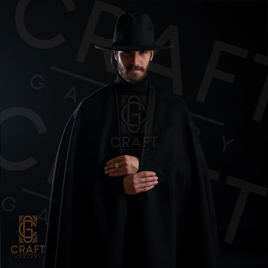 Soft Moroccan Luxury Long Winter Cape Coat – Cozy Poncho Overcoat for Cold Weather , Its Flowing Design Drapes Beautifully over the Body
