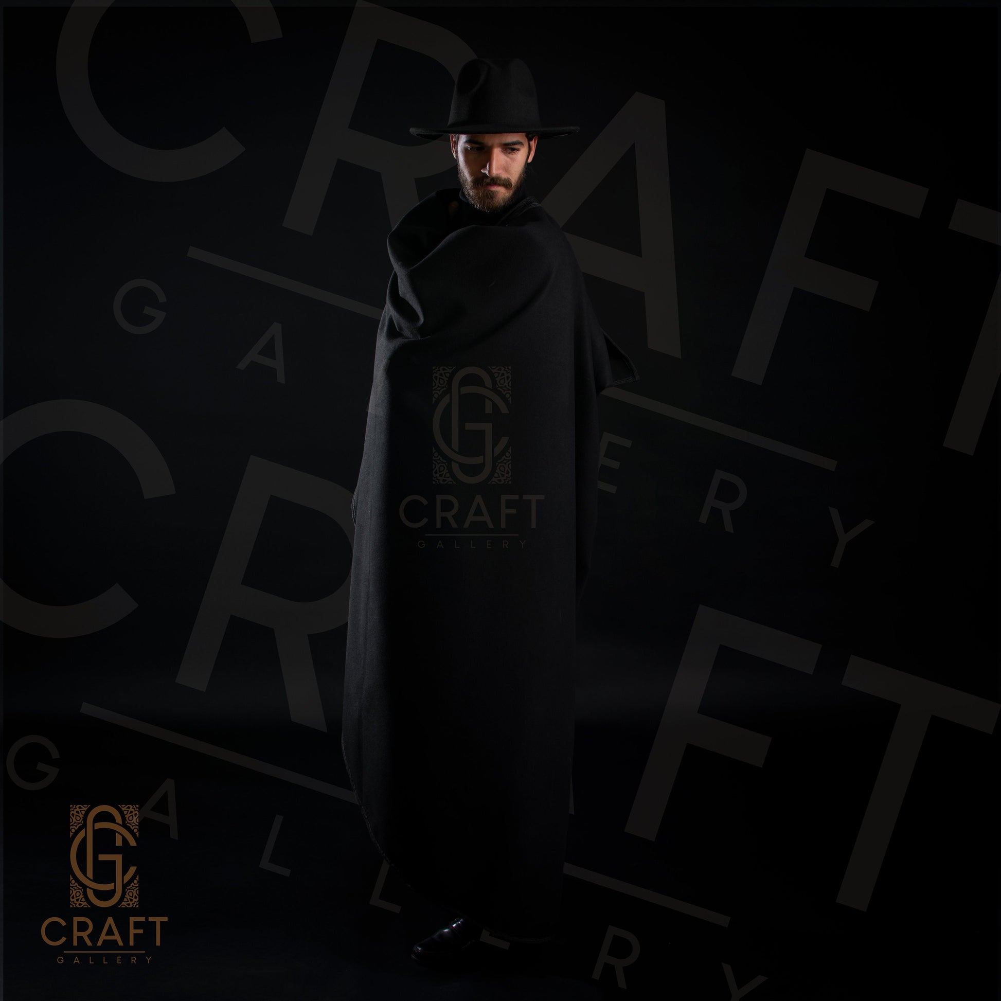 Moroccan Handmade Cape _ Luxury Warm Winter Cape _ Hooded Long Overcoat_ Poncho Coat (Silham) Burnous_Warm Black Cape