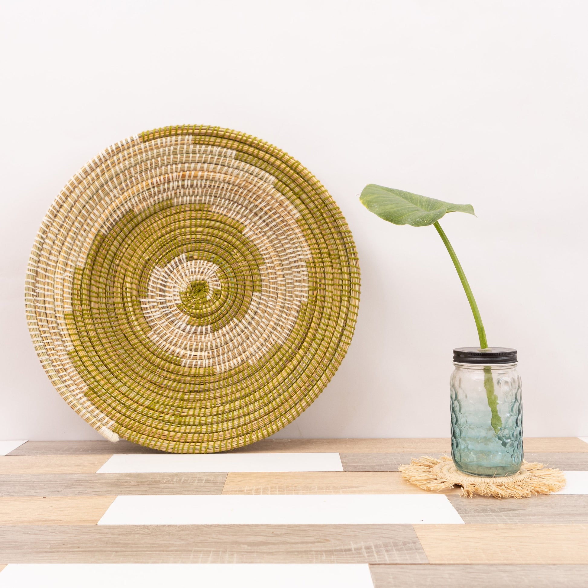 Decorative TRAY , Moroccan Snack Bowl, Storage Organizer , Bread Bowl ,Wall Decor, Wicker Storage