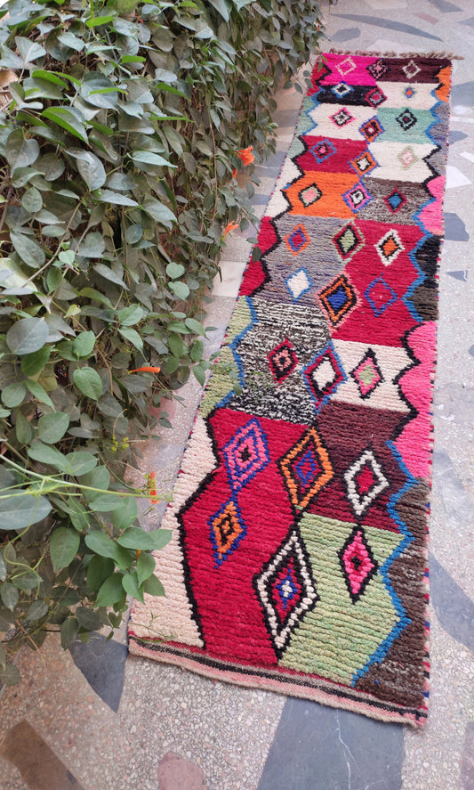 Berber Moroccan Rug Runners 2X10, Wool Carpet Runners, Wool Rug Runners for Hallways, Area Rug Runner, Carpet Morocco, Kitchen Rug Runners