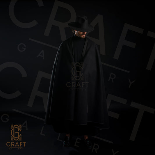 Soft Moroccan Luxury Long Winter Cape Coat – Cozy Poncho Overcoat for Cold Weather , Its Flowing Design Drapes Beautifully over the Body