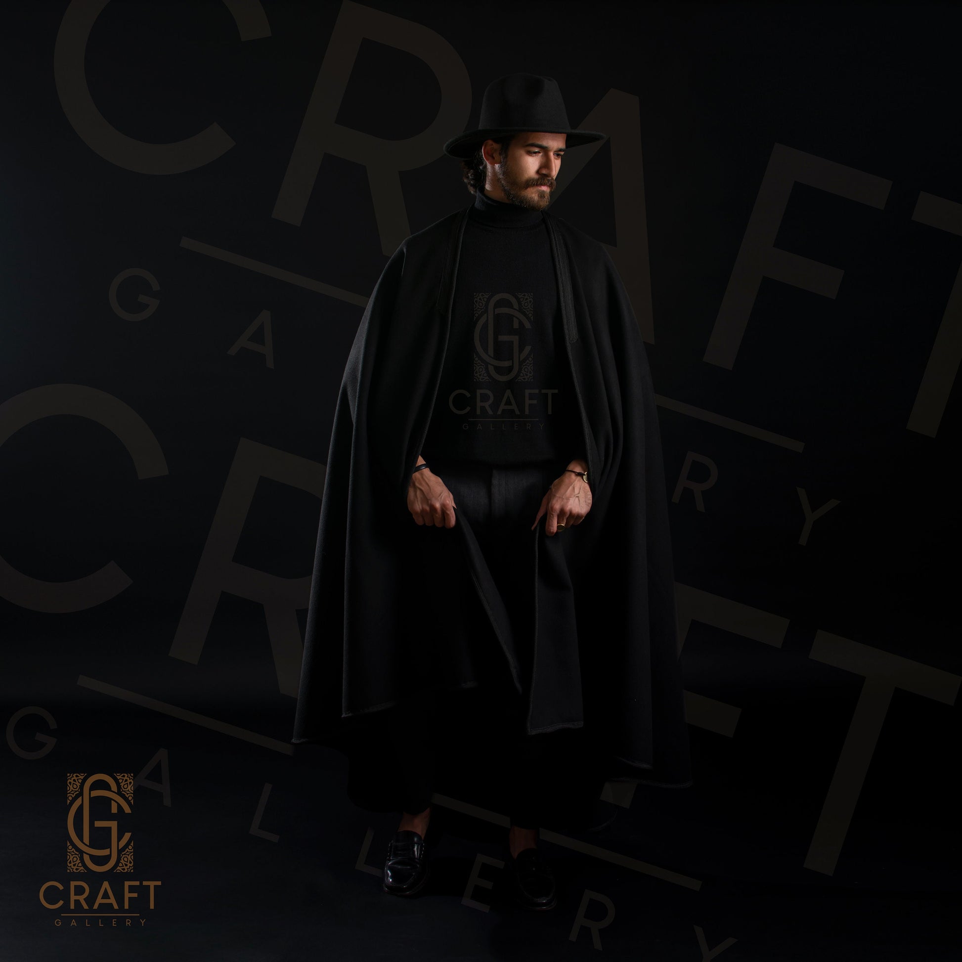Moroccan Handmade Cape _ Luxury Warm Winter Cape _ Hooded Long Overcoat_ Poncho Coat (Silham) Burnous_Warm Black Cape