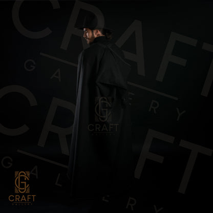 Soft Moroccan Luxury Long Winter Cape Coat – Cozy Poncho Overcoat for Cold Weather , Its Flowing Design Drapes Beautifully over the Body