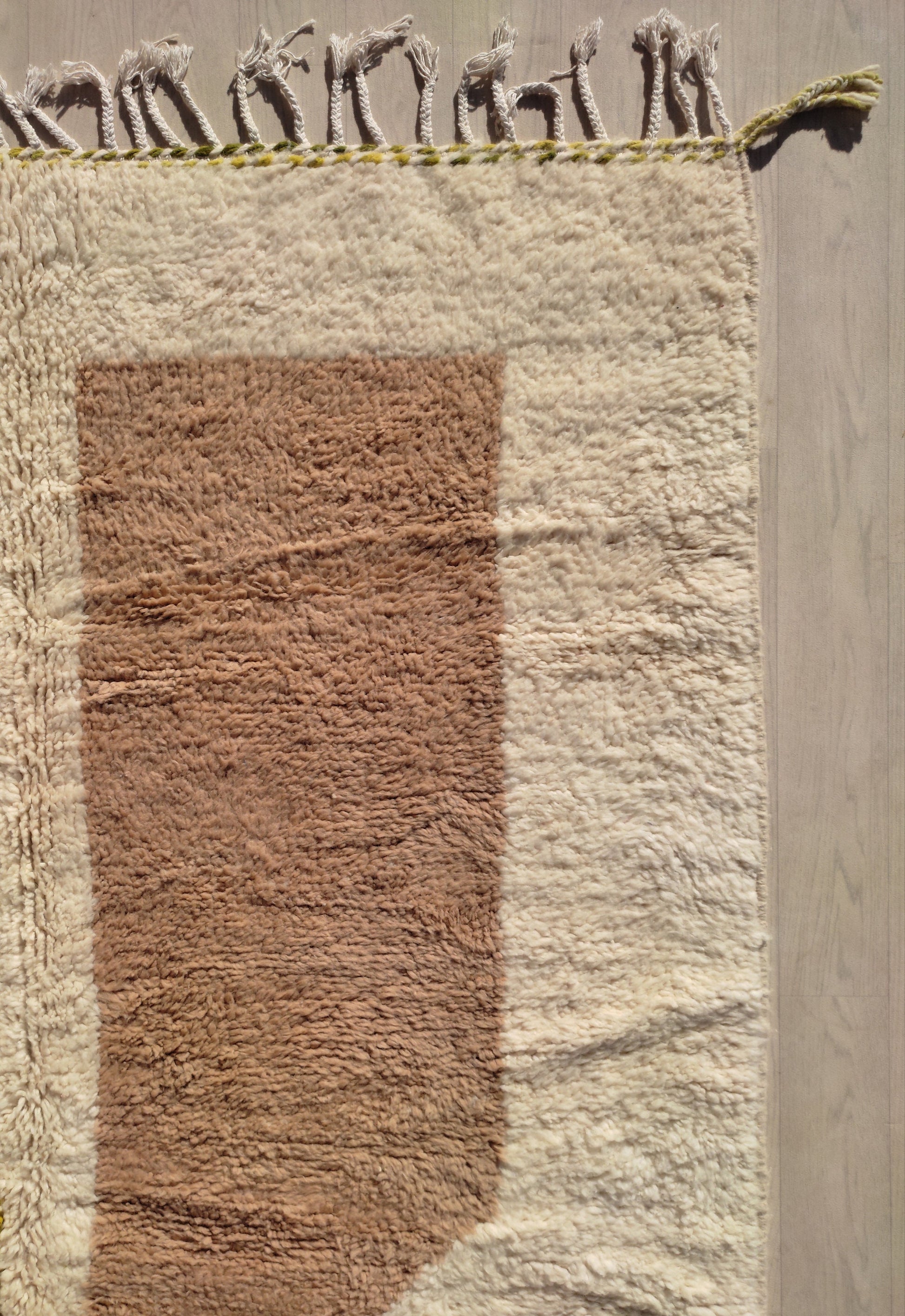 Neutral Moroccan Rug, Minimalist Beni Ourain Rug, Light Brown Moroccan Berber Rug, Wool Moroccan Area Rug, Handmade Berber Carpet, Teppich