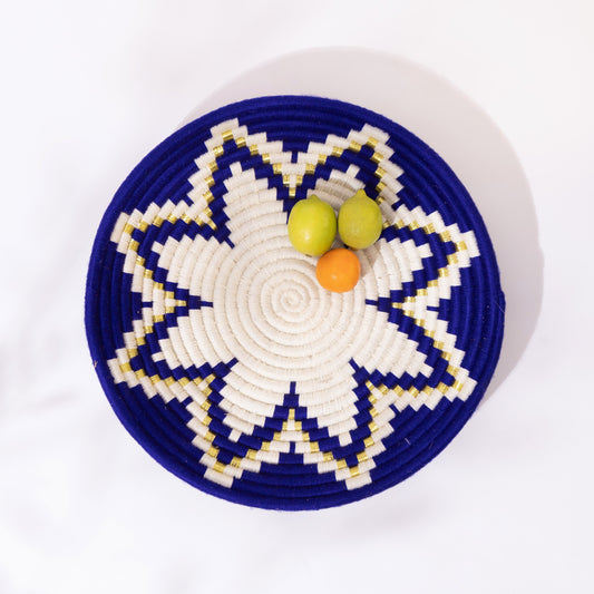 Decorative TRAY , Moroccan Snack Bowl, Storage Organizer , Bread Bowl ,Wall Decor, Wicker Storage
