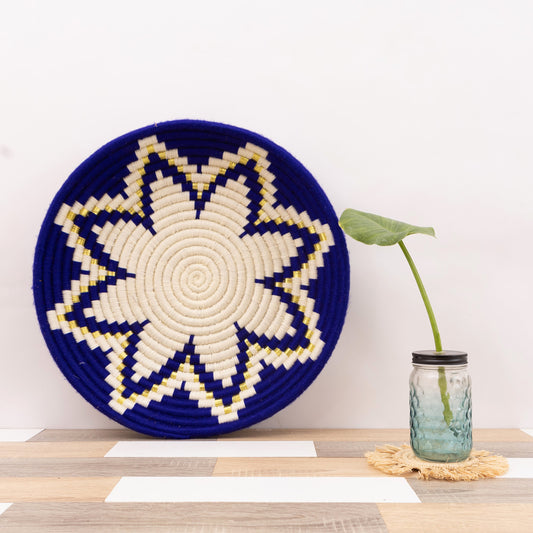 Decorative TRAY , Moroccan Snack Bowl, Storage Organizer , Bread Bowl ,Wall Decor, Wicker Storage