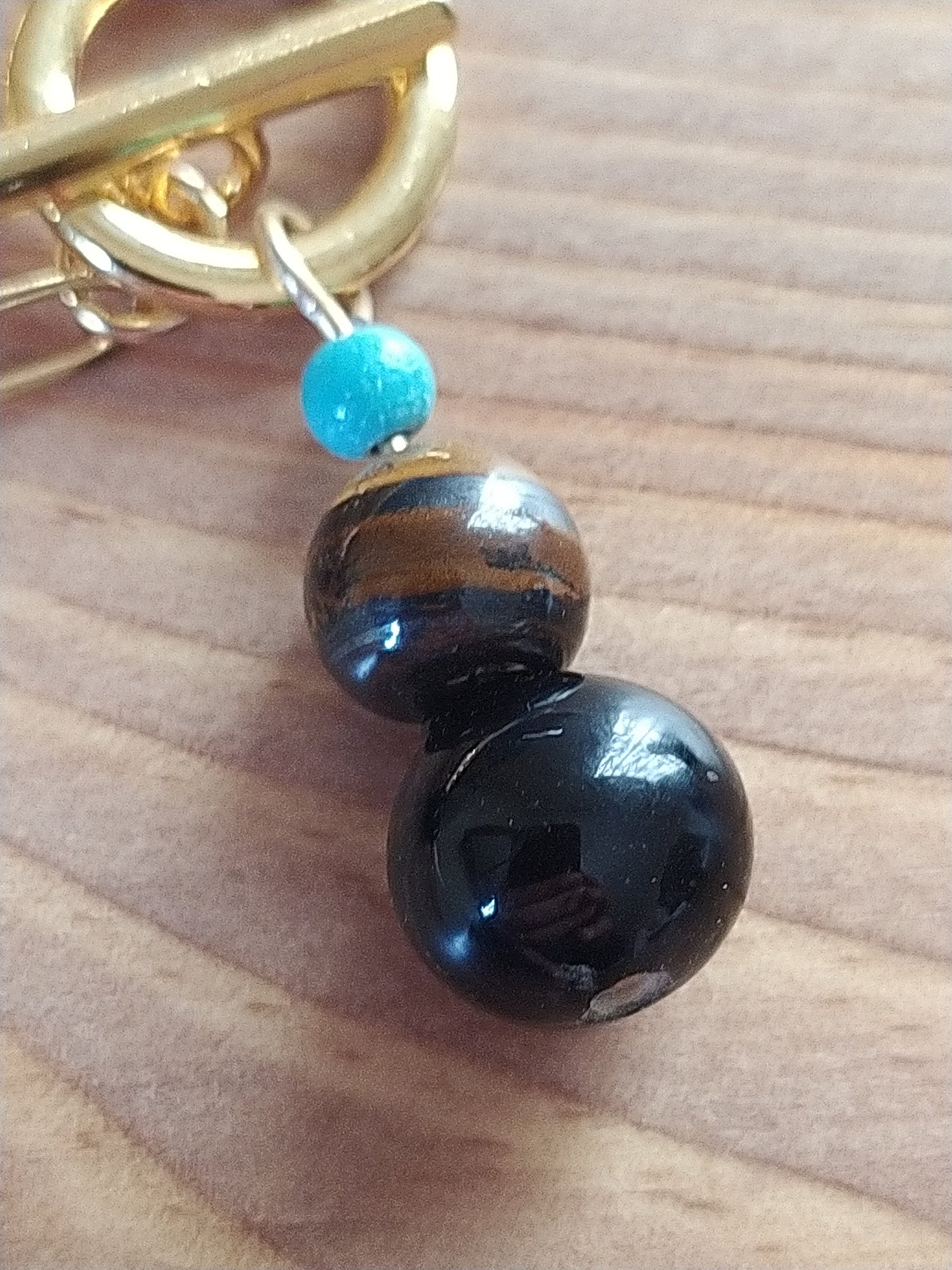 Turquoise, Black Agate and Tiger'S Eye Pearls, an Exclusive Product Handmade and Natural Stones to Embellish Your Neck.