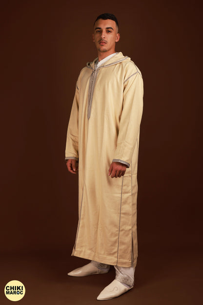 Luxury Moroccan Djellaba, Wool Djellaba for Men, Kaftan Long, Traditional Jabadour, Jellaba Marocain Pour Homme, Thobe Jalabiya, Eid Qamis