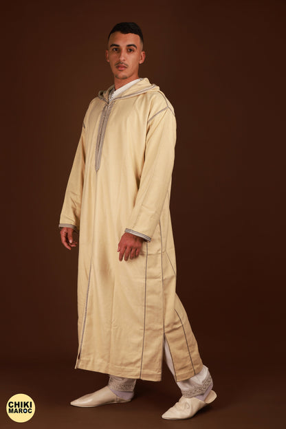 Luxury Moroccan Djellaba, Wool Djellaba for Men, Kaftan Long, Traditional Jabadour, Jellaba Marocain Pour Homme, Thobe Jalabiya, Eid Qamis