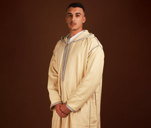 Luxury Moroccan Djellaba, Wool Djellaba for Men, Kaftan Long, Traditional Jabadour, Jellaba Marocain Pour Homme, Thobe Jalabiya, Eid Qamis
