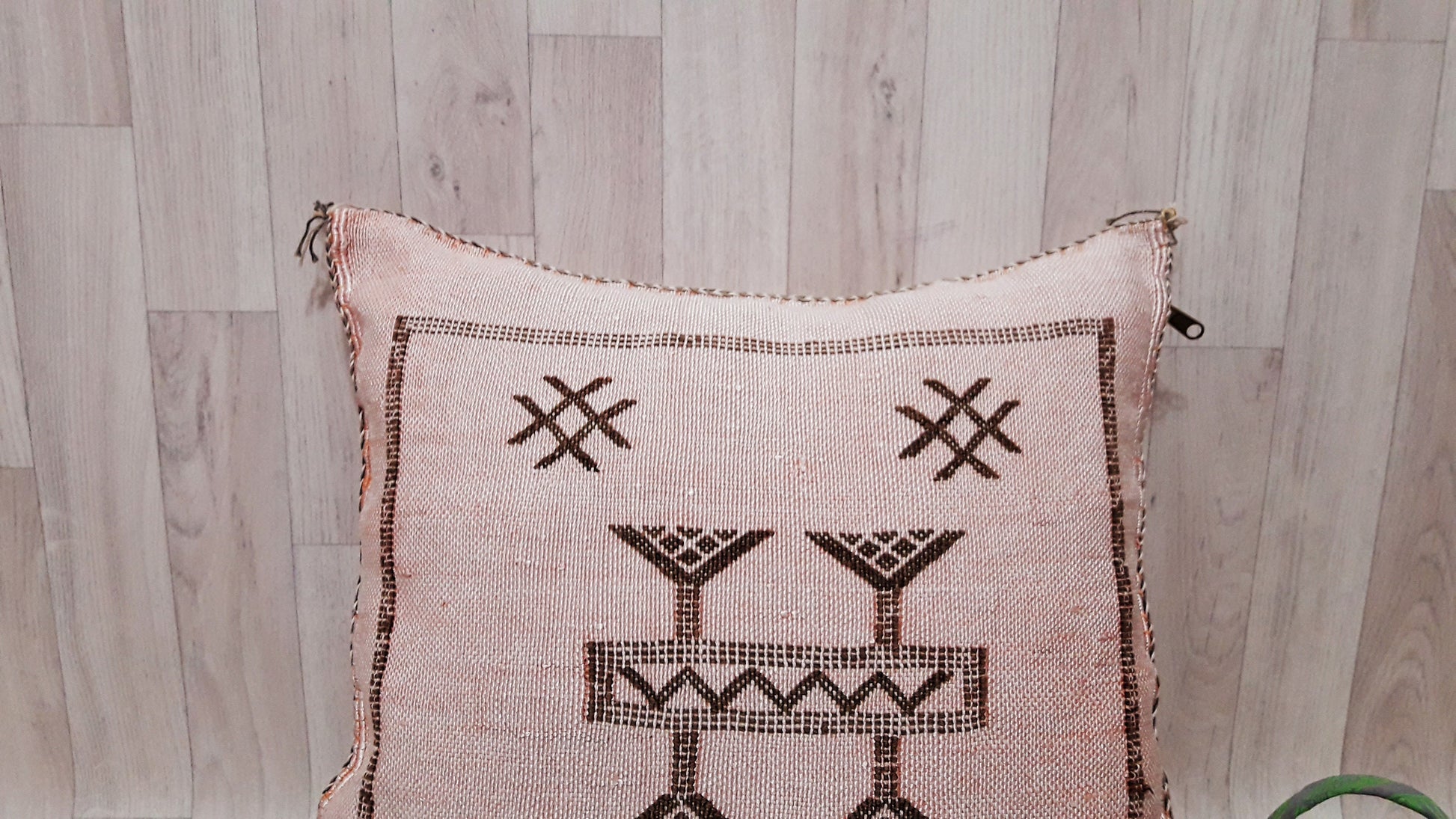 Light Orange Cactus Silk Pillow Cover,Moroccan Boho Throw Pillow,Morocco Handmade Pillow,Sabra Cactus Silk Cushion,Home Decor.Lumbar Pillow