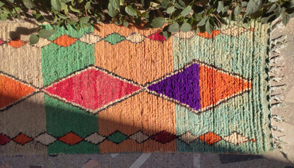 Moroccan Hallway Rug, Geometric Runner Rug Colorful Wool Runner, Handmade Rugs Runner, Vintage Moroccan Runner, Rugs and Carpet, Teppich