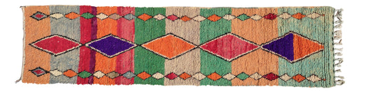 Moroccan Hallway Rug, Geometric Runner Rug Colorful Wool Runner, Handmade Rugs Runner, Vintage Moroccan Runner, Rugs and Carpet, Teppich