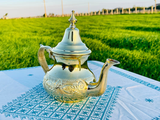 Unique Handmade Moroccan Brass Plated Teapot, Moroccan Teapot, Tea Maker, Brass Teapot, Handcrafted Tea Pot, Arabic Tea Set