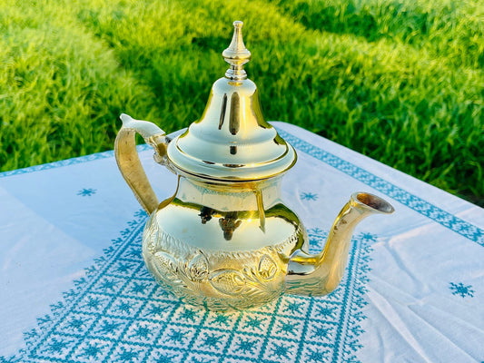 Unique Handmade Moroccan Brass Plated Teapot, Moroccan Teapot, Tea Maker, Brass Teapot, Handcrafted Tea Pot, Arabic Tea Set