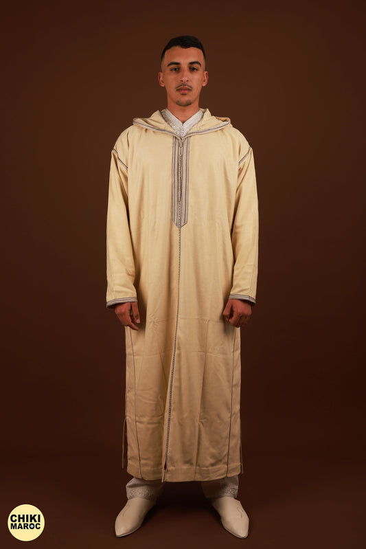 Luxury Moroccan Djellaba, Wool Djellaba for Men, Kaftan Long, Traditional Jabadour, Jellaba Marocain Pour Homme, Thobe Jalabiya, Eid Qamis