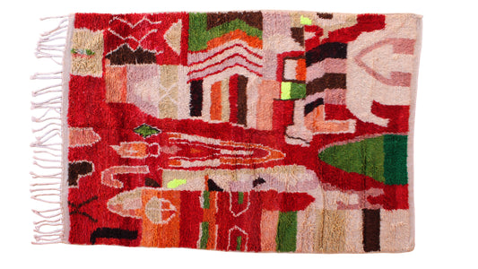 Morrocan Rug, Colorful Handmade Rug, Moroccan Rug Small, Vibrant Berber Rug, Vintage Area Rug, Beni Ourain Carpet, Boujad Rug, Teppich, Rugs