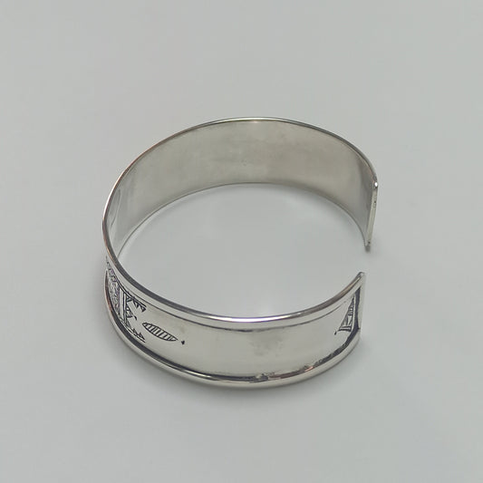 Tuareg Jewelery , Tuareg Moroccan Bracelet with Ethnic Tuareg Engraving in 925 Silver, , Unique Jewelry, Mens Gift