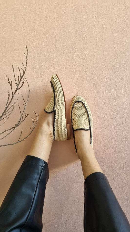 Raffia Shoes, High Quality Raffia Shoes, Handmade Loafer, Summer Shoes, Moroccan Shoes, High End Raphia Flats