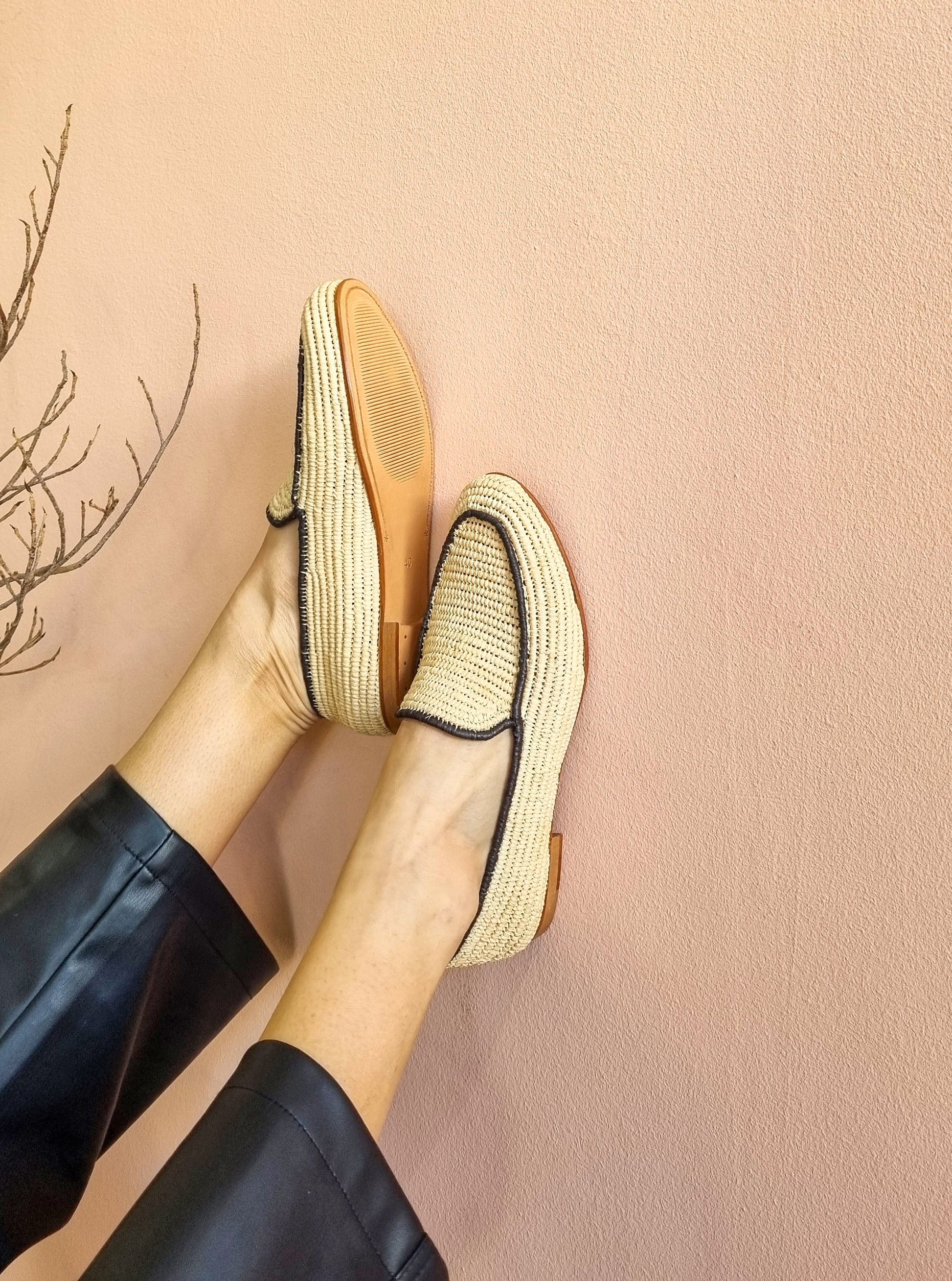 Raffia Shoes, High Quality Raffia Shoes, Handmade Loafer, Summer Shoes, Moroccan Shoes, High End Raphia Flats