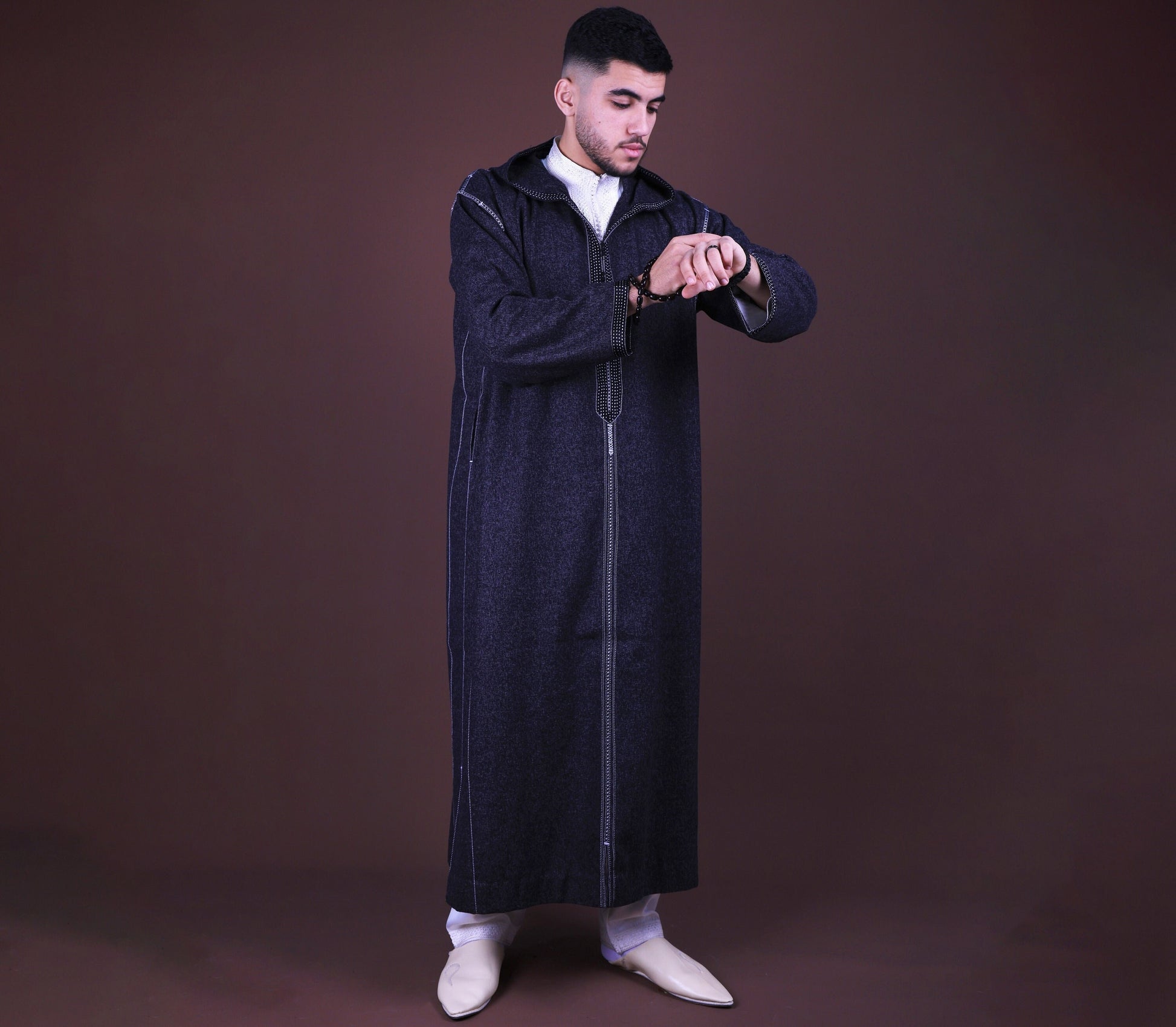 Kaftan for Men , Djellaba for Men , Morrocan Djellaba, Indoor Kaftan - Heavy Wool Djellaba, Jabador for Men, Kaftan for Wedding, Long Dress