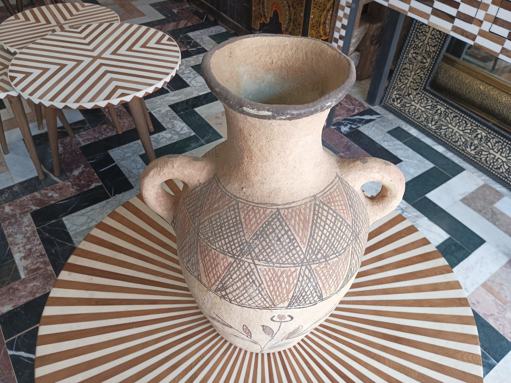 Vintage African Handmade Argil Decor Vase