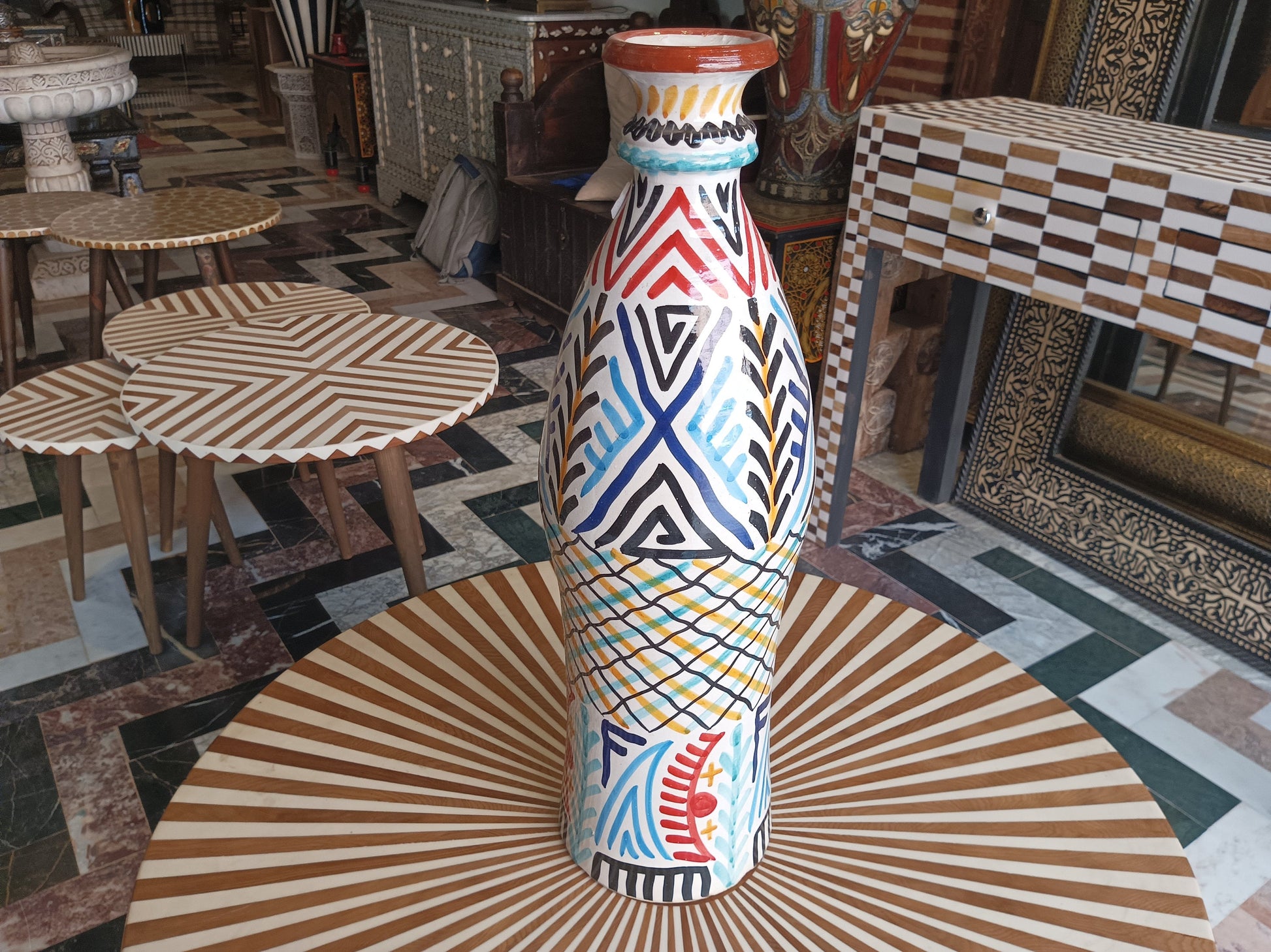 Artistic Colorful Moroccan Jar