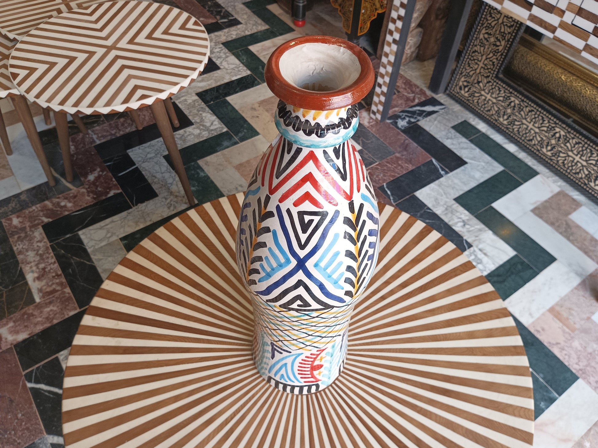 Artistic Colorful Moroccan Jar