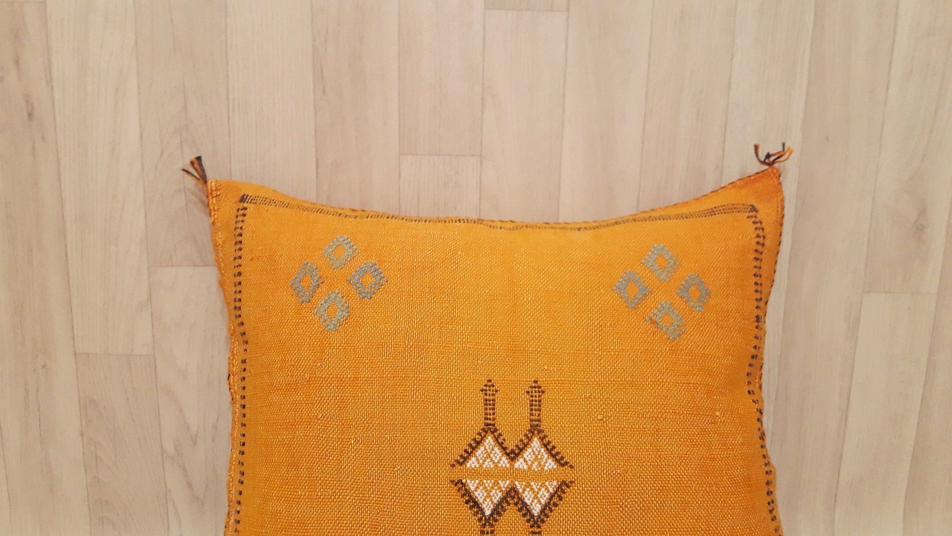 Cactus Silk Pillow Cover, Moroccan Boho Throw Pillow ,Hand Woven Berber Pillow, Sabra Cactus Silk Cushion Cover,Pillow,Cushion.Home Decor